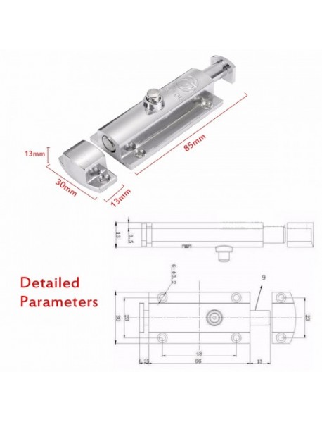 Zinc Alloy Chrome Plated Security Door Bolt Lock Open Type Window Button