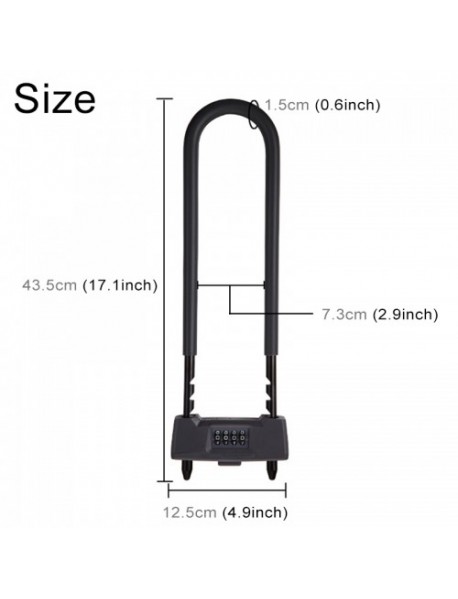 Glass Door Double open U-lock Anti Hydraulic Shear Lengthened Mechanical Code Lock (Red)