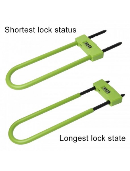 Glass Door Double open U-lock Anti Hydraulic Shear Lengthened Mechanical Code Lock (Green)