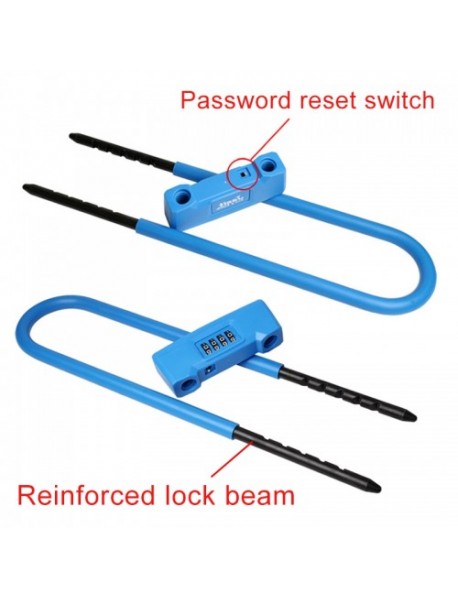 Glass Door Double open U-lock Anti Hydraulic Shear Lengthened Mechanical Code Lock (Blue)