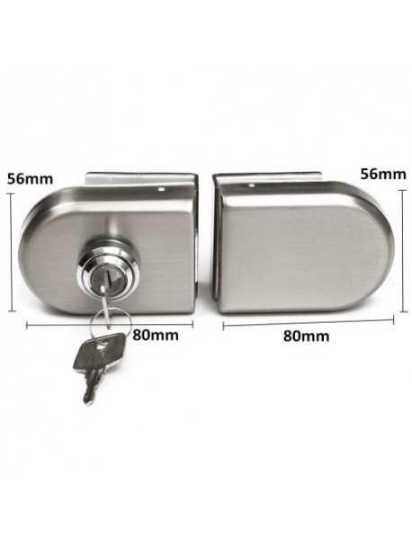 Stainless Steel 12mm Glass Door Lock Double Swing Hinged Frameless Door Lock