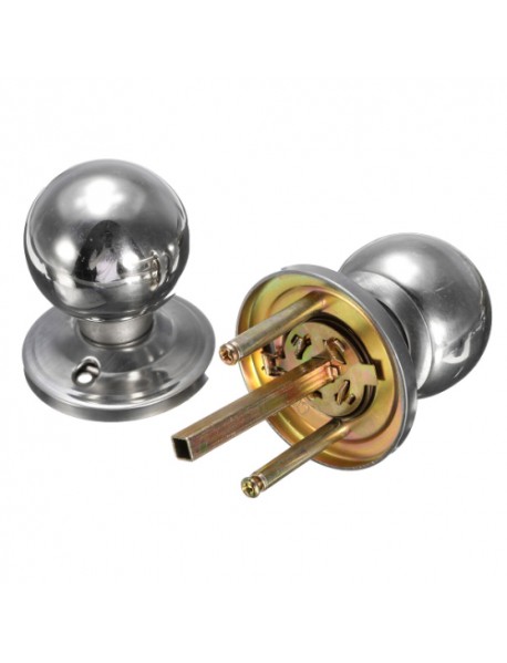 Stainless Steel Bathroom Door Lock Cylinder Round Knob Door Handle for 25mm-45mm Door