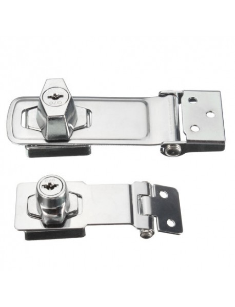 Locking Cylinder HASP Staple Garage Gate Door Lock Padlock with 2 Keys 75/105mm