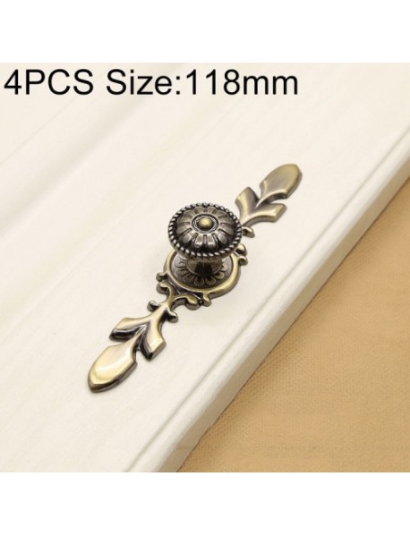 2809 Green Bronze Cabinet Wardrobe Door Drawer Vintage Zinc Alloy Solid Handle, Size: 118mm