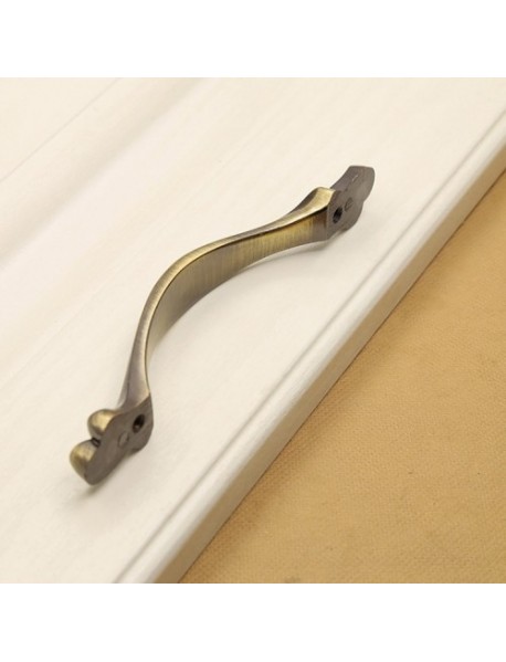 2804 Green Bronze Cabinet Wardrobe Door Drawer Vintage Zinc Alloy Solid Handle, Hole Distance: 128mm