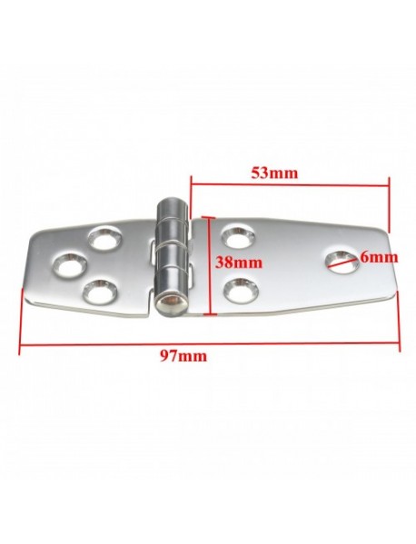 38x97mm Flush Hinges 316 Stainless Steel Polished Silver for Boat Marine Door