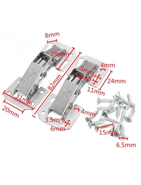 2pcs Cabinet Bridge Hinge Cupboard Door Hinge