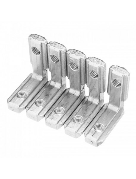 Suleve LJ20 5Pcs T Slot L Shape Inside Corner Connector Joint Bracket for 2020 Series Aluminum Profile