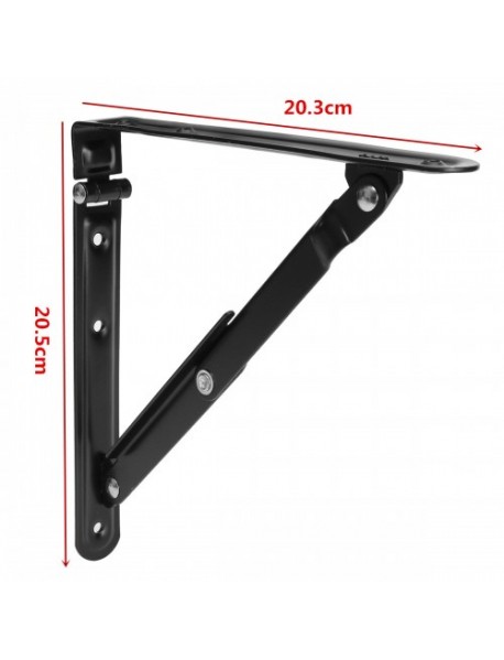 Multipurpose Folding Shelf Bench Table Support Bracket Black Iron Furniture Hardware