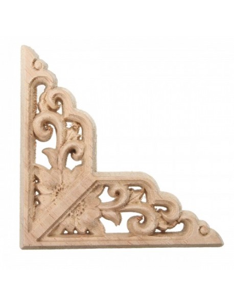 Wood Carving Applique Unpainted Onlay Door Corner Cabinet Furniture Woodcarving Decor 8x8cm