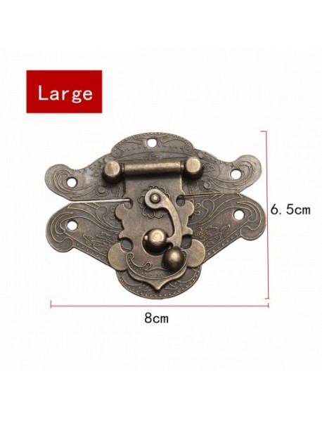 Antique Retro Decorative Latch Vintage Wooden Jewelry Box Drawer Hasp Pad Chest Lock 4 Sizes