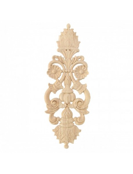 Wood Carving Applique Unpainted Flower Applique Door Decoration Onlay Furniture Cabinet 4 Patterns